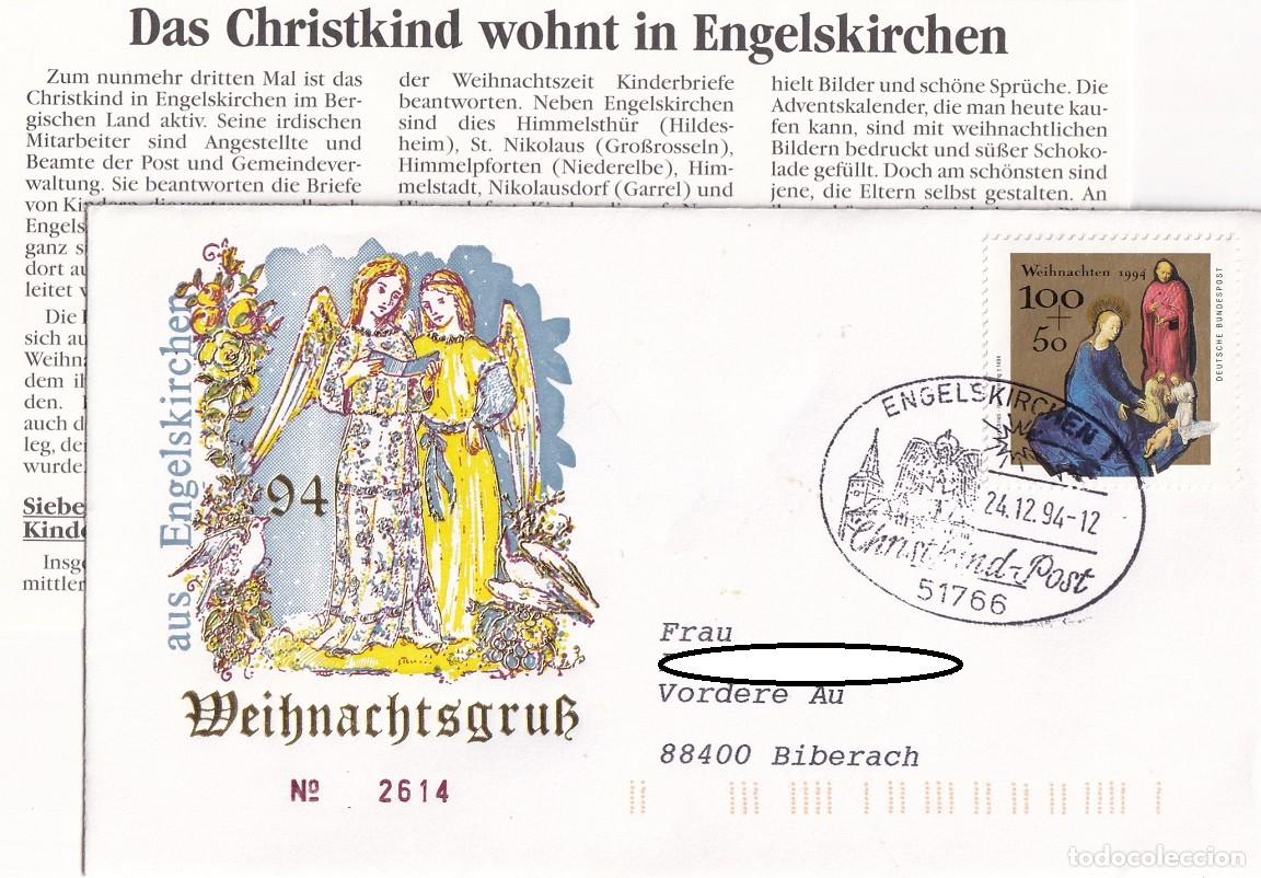 Selos: FDC + Tarjeta Alemania 1994 - Navidad Weihnachtsgruss aus Engelskirchen 94 - El nacimiento de Cristo