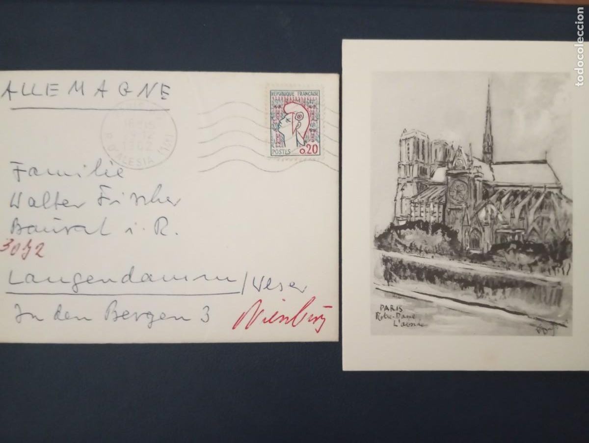 Sellos: FRANCIA, 1962, CARTA CON FELICITACI&Oacute;N CIRCULADA A ALEMANIA