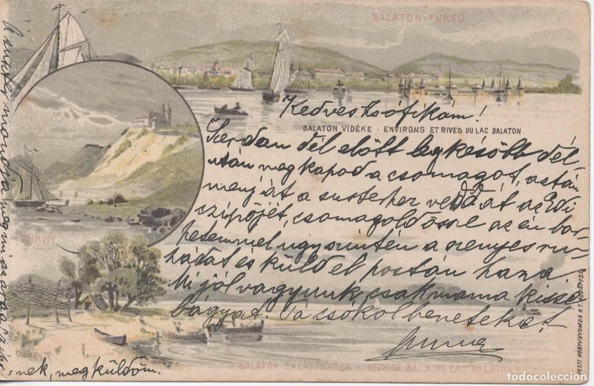 Sellos: HUNGRIA ENTERO POSTAL LAGO BALATON LAKE 1896