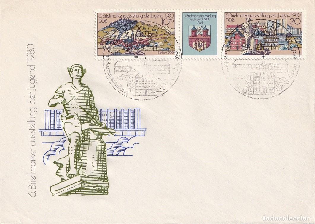 Sellos: Sobre Alemania RDA DDR 1980 Berl&iacute;n - 6&ordf; Exposici&oacute;n Filat&eacute;lica de la Juventud - 6 Briefmarkenausstel