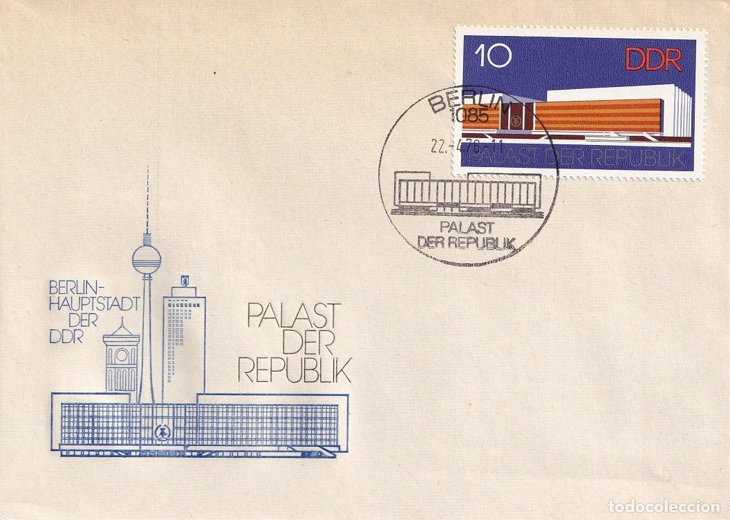 Timbres: Sobre Alemania RDA DDR 1976 Berl&iacute;n - Inauguraci&oacute;n del Palacio de la Rep&uacute;blica - Palast der Republik