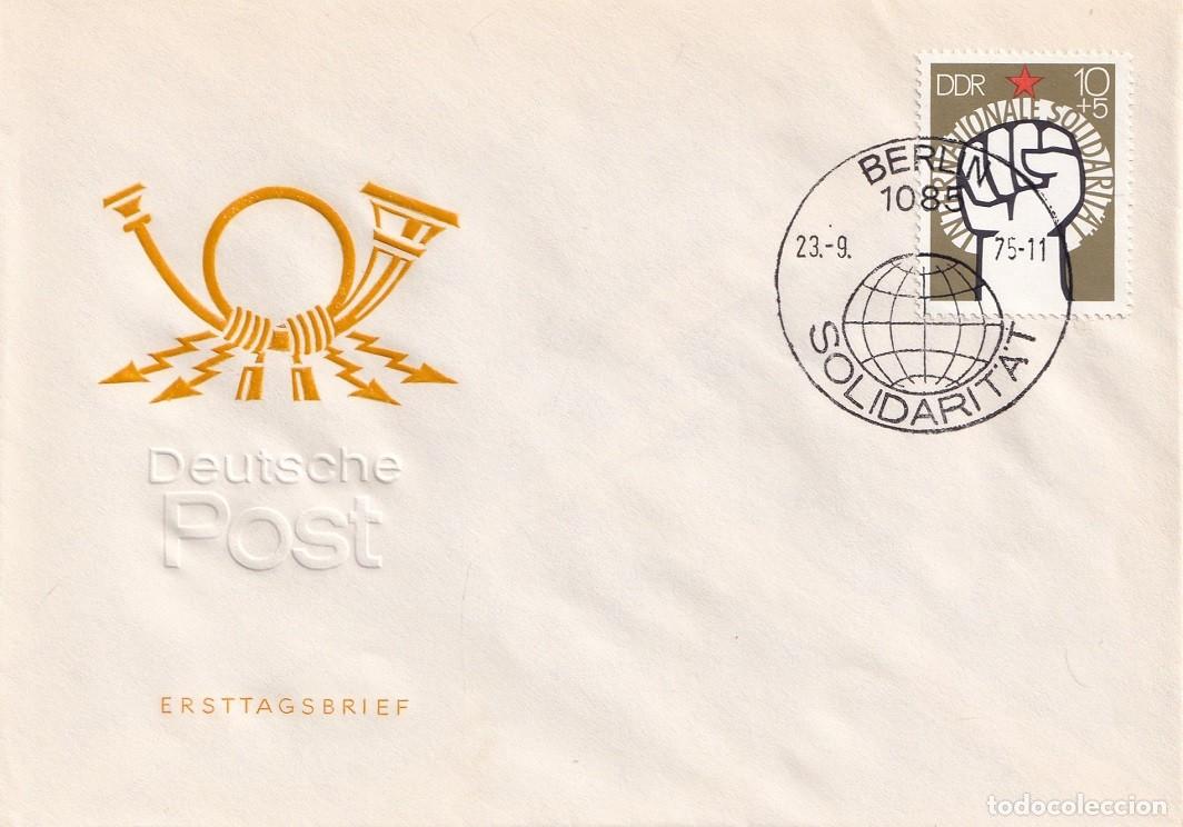 Timbres: Sobre Alemania RDA DDR 1975 Berl&iacute;n - D&iacute;a de la Solidaridad Internacional (Internationale Solidarit&auml;t