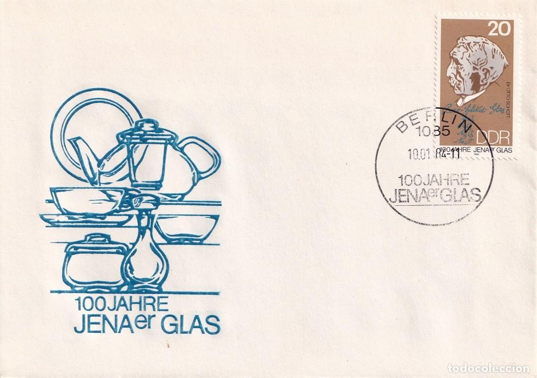 Timbres: Sobre Alemania RDA DDR 1986 Berl&iacute;n - Centenario del Vidrio de Jena - 100 Jahre Jenaer Glas