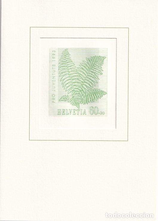 Briefmarken: D&iacute;ptico Suiza Helvetia 1993 - Pro Juventute / Pro Juventud &middot; Navidad - Helecho macho