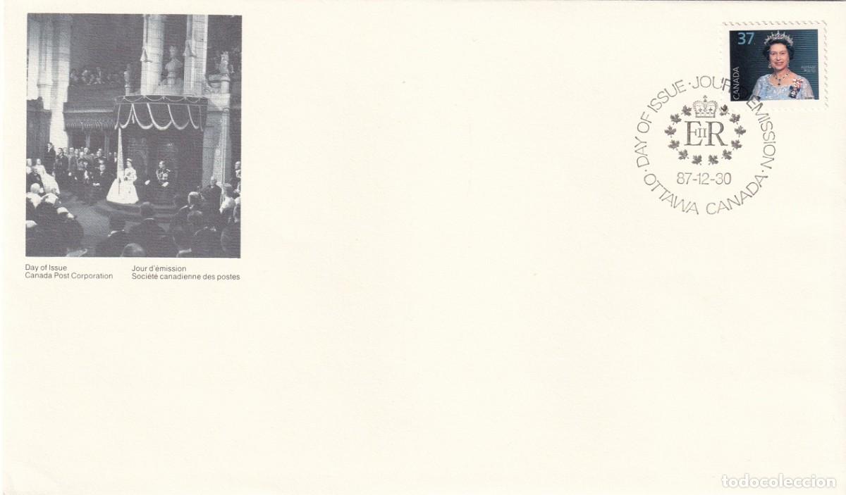 Timbres: FDC Canad&aacute; 1987 - E R Elizabeth II Regina - Isabel II presidiendo apertura del Parlamento de Canad&aacute;