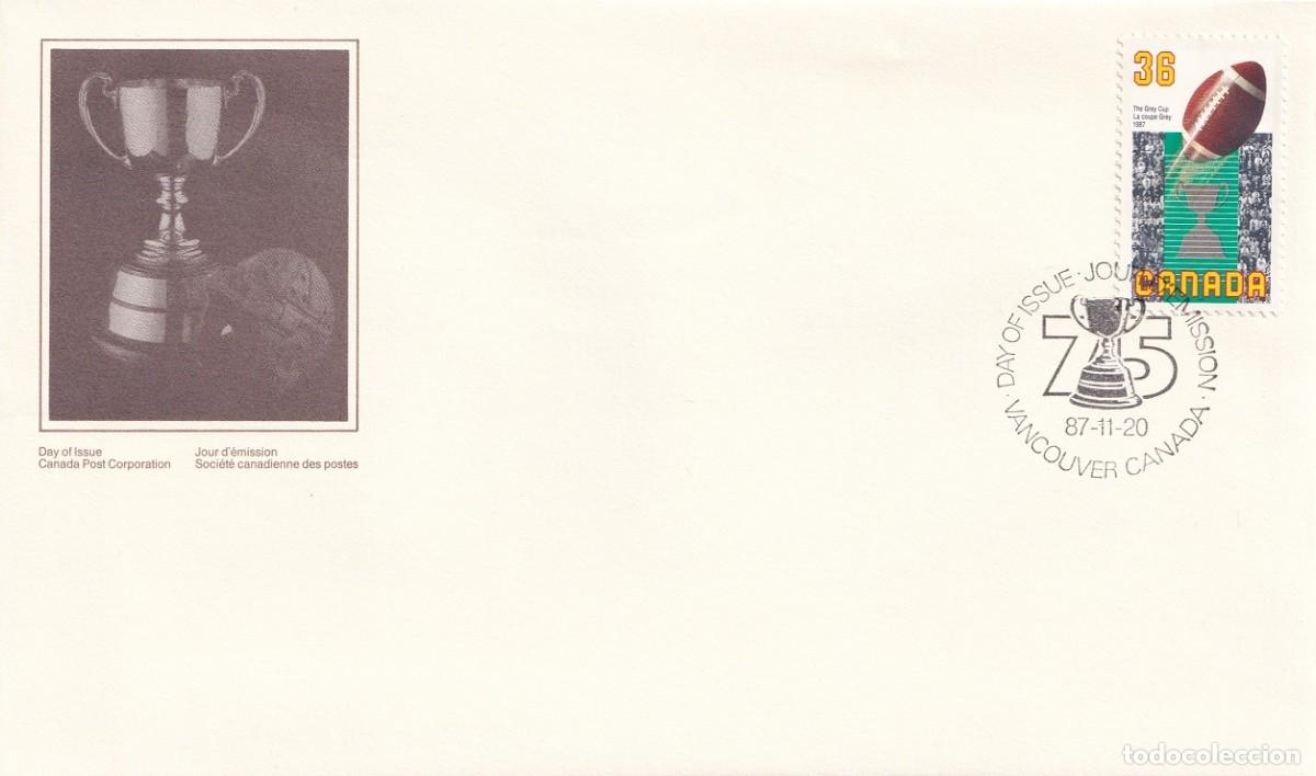 Selos: FDC Canad&aacute; 1987 - 75&ordf; Edici&oacute;n de la final nacional de Rugby - The Grey Cup - La coupe Grey