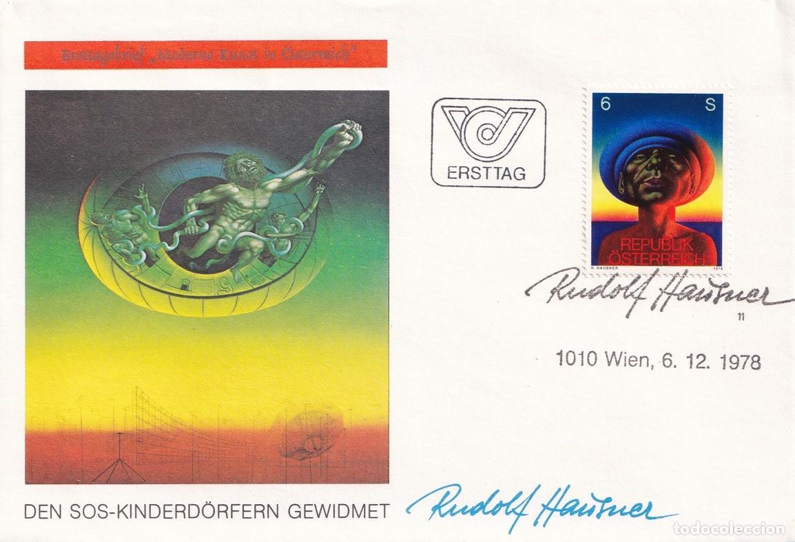 Stamps: Sobre Austria 1978 - Aldeas infantiles SOS - Arte contempor&aacute;neo - Ad&aacute;n de Rudolf Hausner