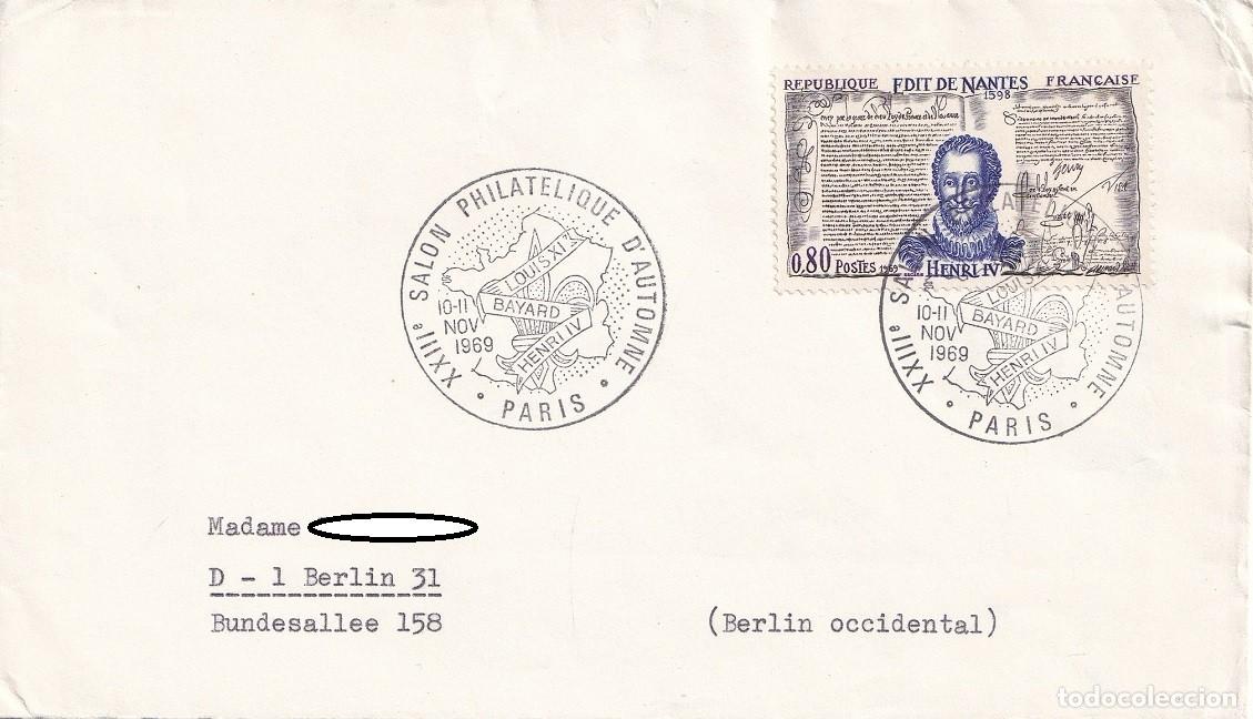 Selos: Sobre Francia 1969 - XXIIIe Salon Philat&eacute;lique d'Automne de Par&iacute;s - Circulado a Berl&iacute;n Occidental