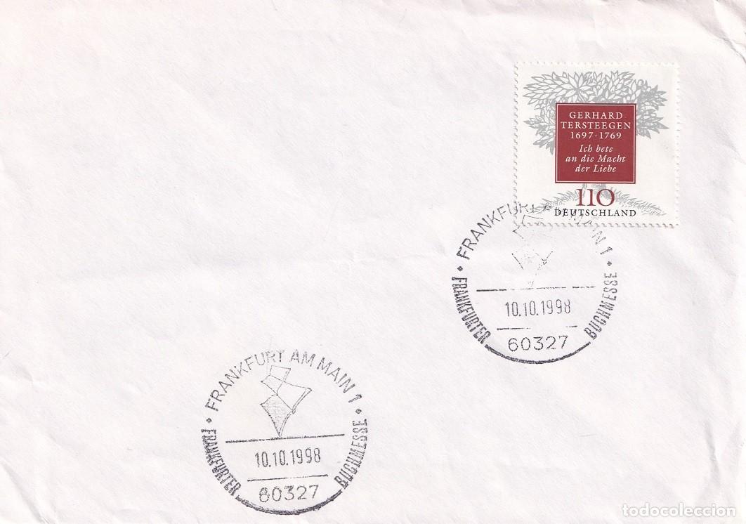 Timbres: Sobre Alemania 1998 - 300 Aniversario nacimiento de Gerhard Tersteegen - Feria del Libro Frankfurt