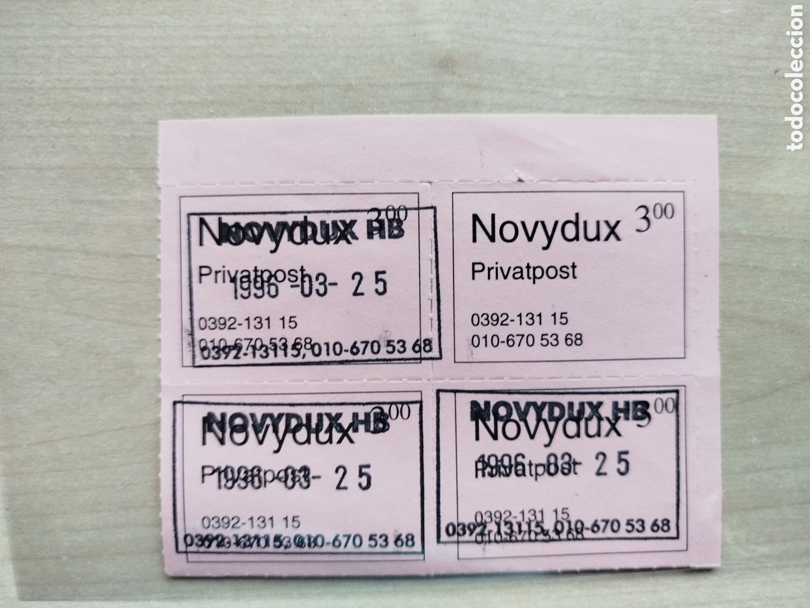 Sellos: Bloque 4 Sellos Correo Privado Suecia 1996 - Novydux AB Privatpost