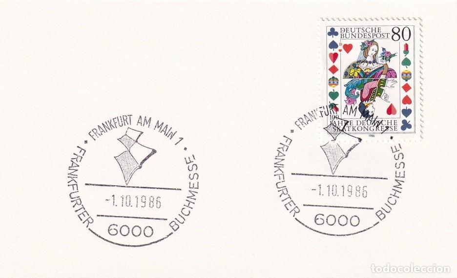 Sellos: Marcofilia / FDC Alemania 1986 - Centenario Congreso de jugadores de cartas - Matasellos especiales