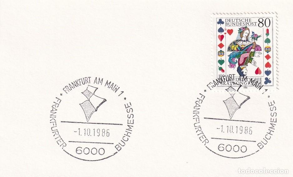 Francobolli: Marcofilia / FDC Alemania 1986 - Centenario Congreso de jugadores de cartas - Matasellos especiales