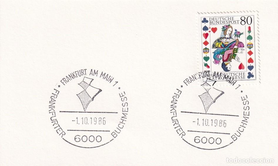 Timbres: Marcofilia / FDC Alemania 1986 - Centenario Congreso de jugadores de cartas - Matasellos especiales