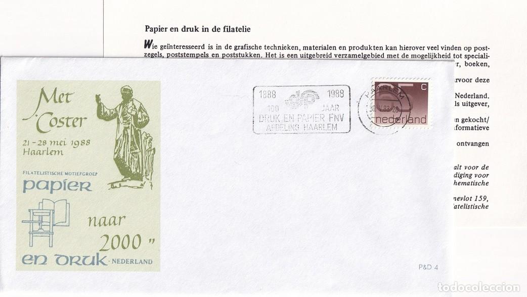 Stamps: Sobre Pa&iacute;ses Bajos 1988 - Imprenta - Con Coster hacia el a&ntilde;o 2000 - Sindicato Artes Gr&aacute;ficas y papel