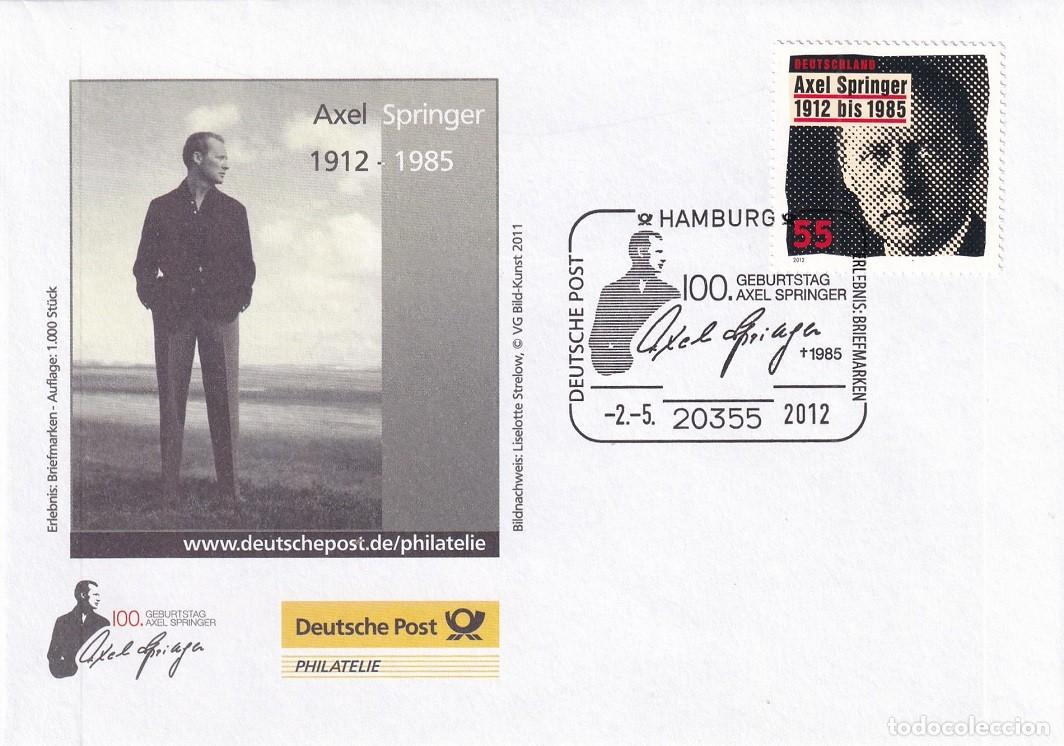 Stamps: Sobre Alemania 2012 - Centenario del nacimiento de Axel Springer 1912-1985 - 100 Geburtstag Axel Spr