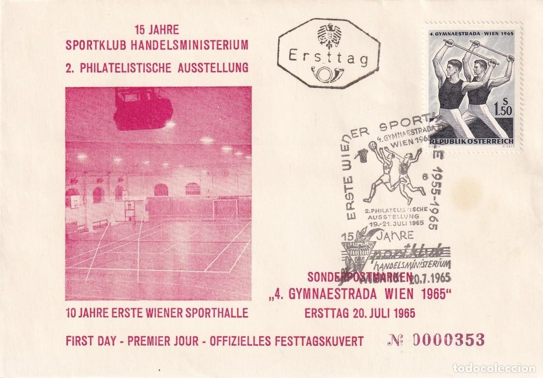 Briefmarken: FDC Austria 1965 - 15 Aniversario del Club Deportivo del Ministerio de Comercio austriaco - 2&ordf; Expos