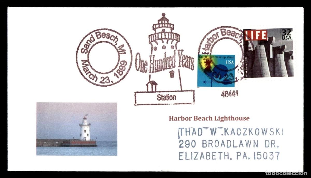 Sellos: ESTADOS UNIDOS USA SAND BEACH LIGHTHOUSE FARO