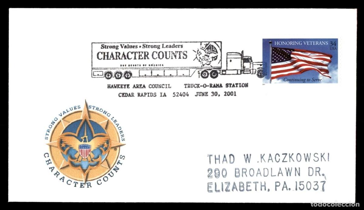 Sellos: ESTADOS UNIDOS USA CEDAR RAPIDS TRUCK-O-RAMA STATION CAMION TRUCK TRANSPORTE