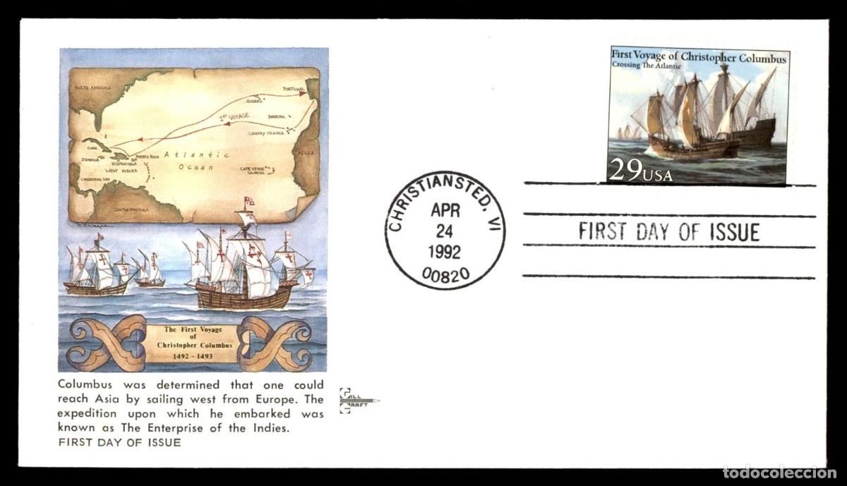 Sellos: ESTADOS UNIDOS USA 1992 CHRISTIANTED PRIMER VIAJE DE COLON COLUMBUS