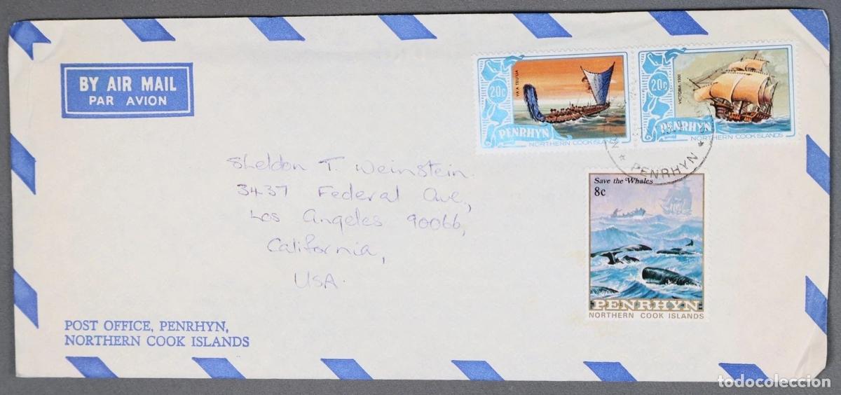 Sellos: PENRHYN COOK ISLANDS BARCO SHIP BALLENA WHALE VICTORIA CANOA