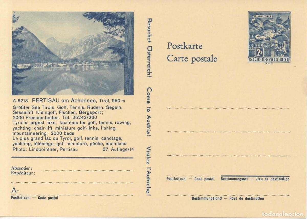 Sellos: AUSTRIA ENTERO POSTAL PERTISAU TIROL GOLF TENNIS SKI