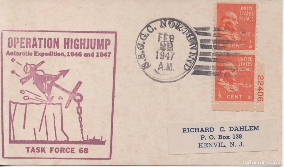 Sellos: ANTARTIDA ANTARCTIC ESTADOS UNIDOS HIGH JUMP 1947 USCGC NORTHWIND