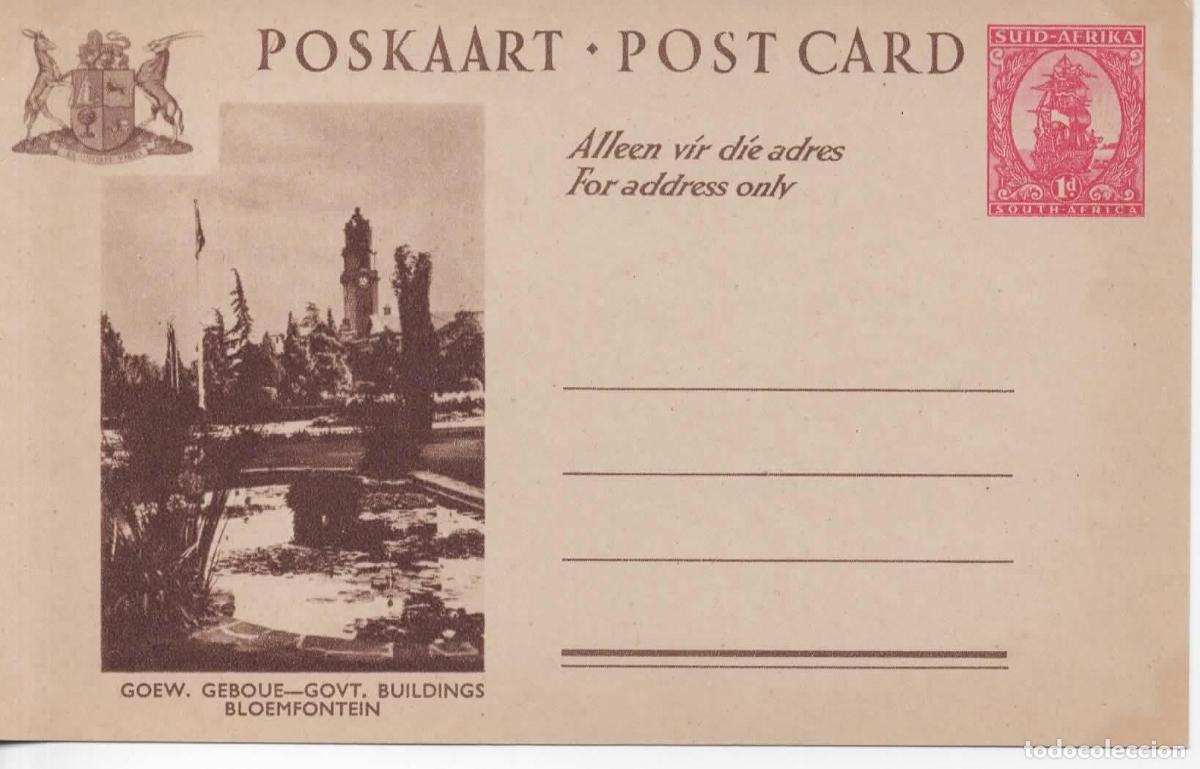 Sellos: SUDAFRICA SOUTH AFRICA ENTERO POSTAL GOVT BUILDINGS BLOEMFONTEIN