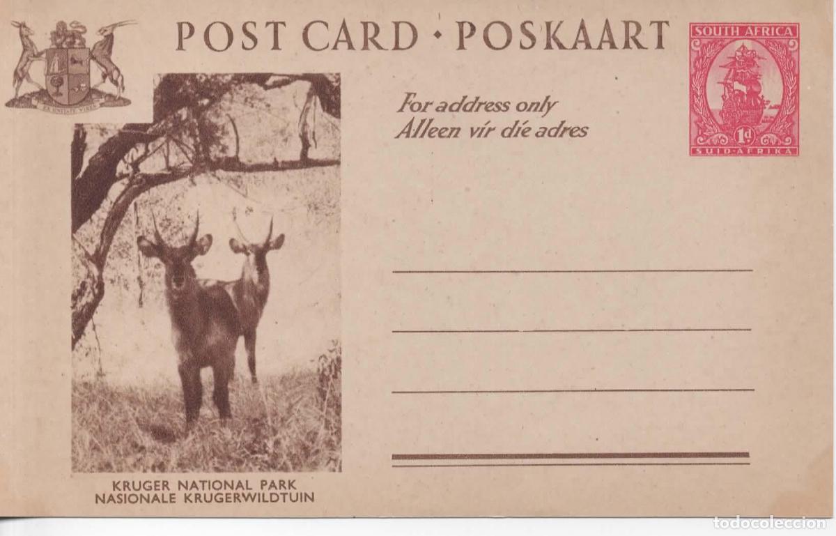 Sellos: SUDAFRICA SOUTH AFRICA ENTERO POSTAL KRUGER NATIONAL PARK CAZA FAUNA