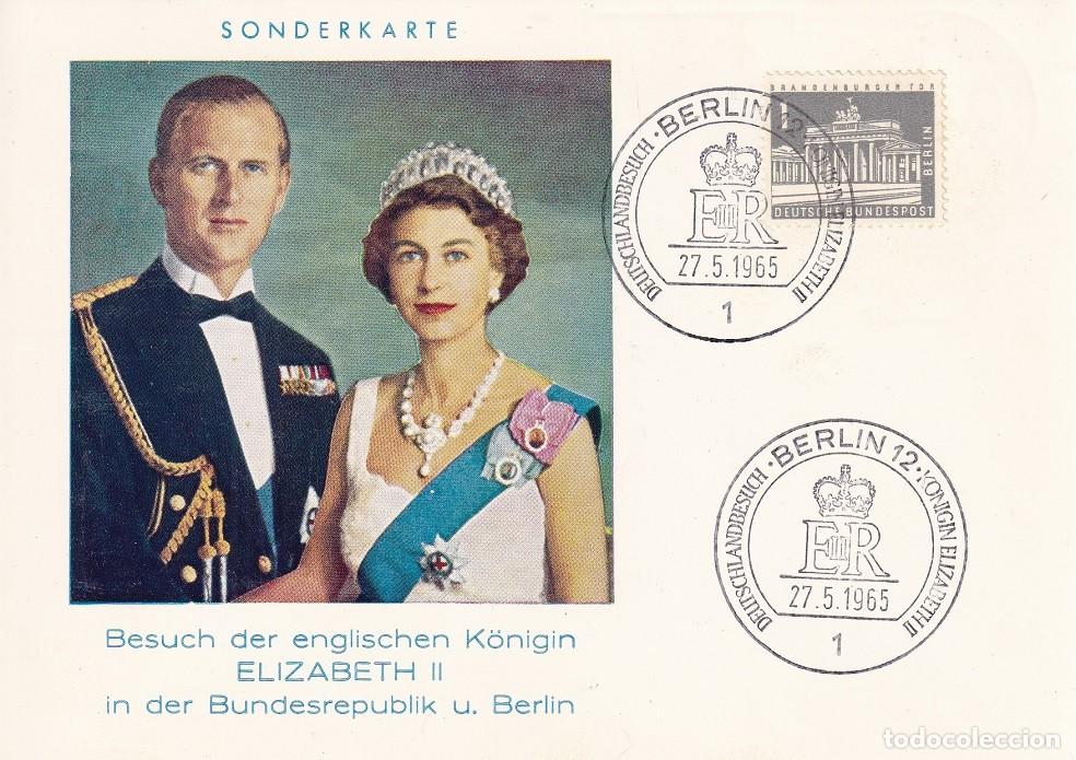 Selos: Tarjeta Alemania Berl&iacute;n 1965 - Primera visita de Estado de la Reina ISABEL II a la RFA Berl&iacute;n