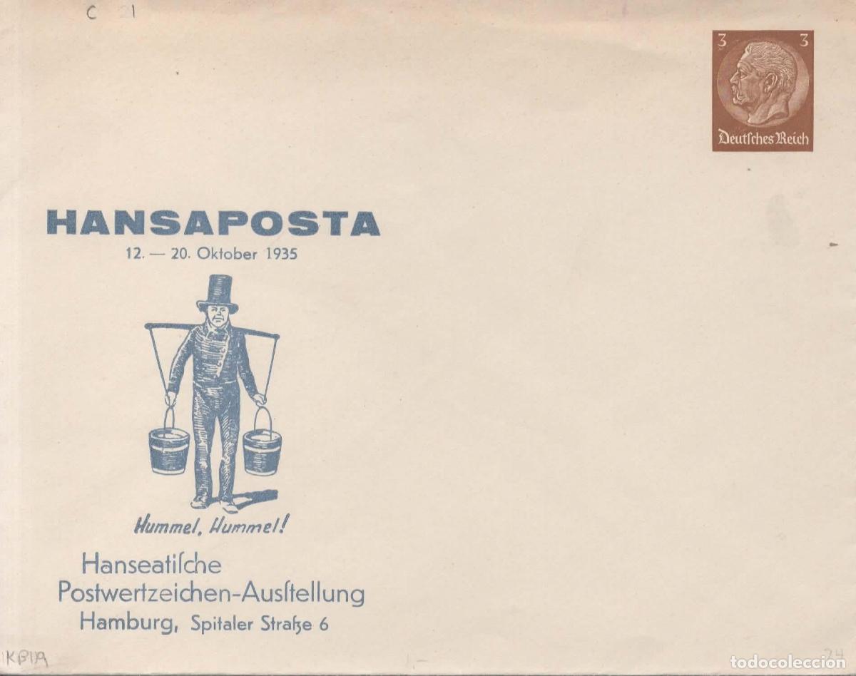 Sellos: ALEMANIA ENTERO POSTAL 1935 HANSAPOSTA HAMBURGO TRANSPORTE