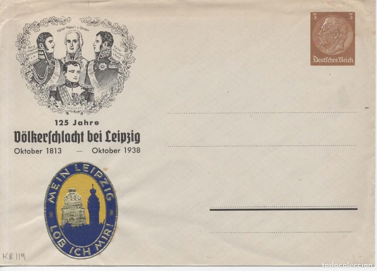 Sellos: ALEMANIA ENTERO POSTAL 1938 VOLKERSCHACHT BEI LEIPZIG REYES KINGS