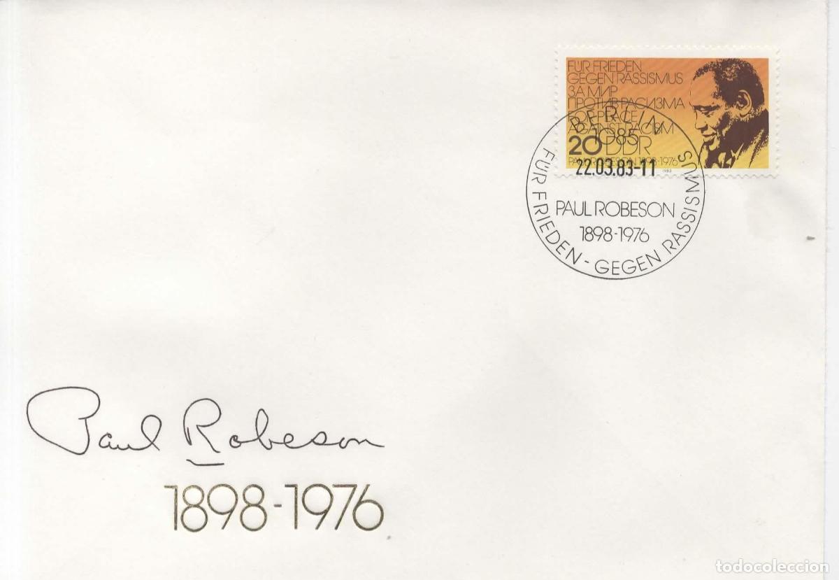 Sellos: ALEMANIA DDR FDC PAUL ROBESON DEPORTE MUSICA ARTE