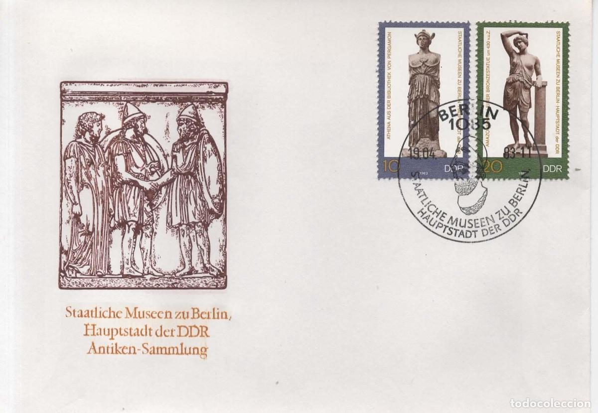 Sellos: ALEMANIA DDR FDC ARTE ESCULTURA MUSEO BERLIN