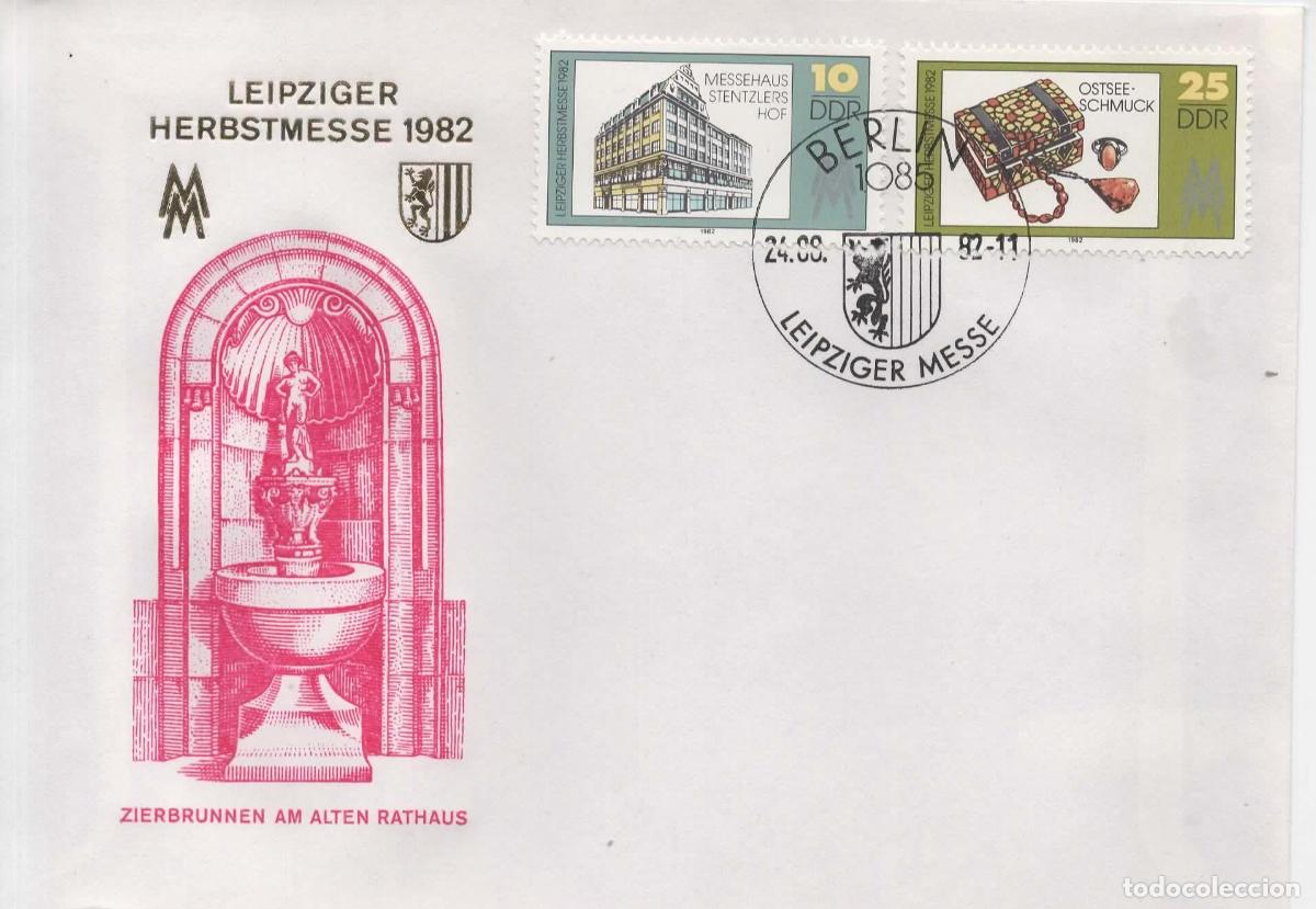 Sellos: ALEMANIA DDR FDC 1982 FERIA DE LEIPZIG ARTESANIA HANDCRAFT