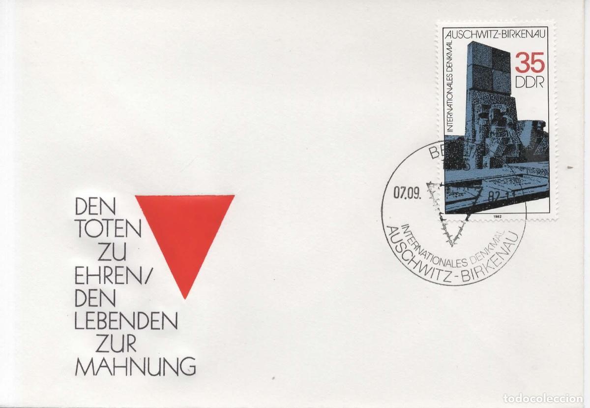 Sellos: ALEMANIA DDR FDC 1982 MEMORIAL AUSCHWITZ BIRKENAU WW2 JEW