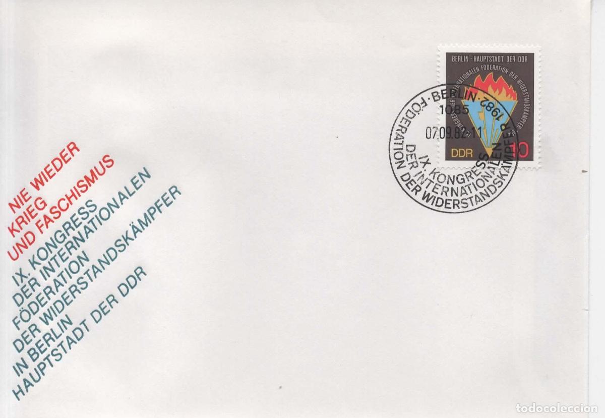 Sellos: ALEMANIA DDR FDC 1982 REUNIO COMBATIENTES RESISTENCIA