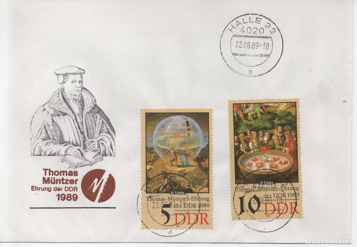 Sellos: ALEMANIA DDR FDC HALLE THOMAS MUNTZER RELIGION LUTERO LUTHER