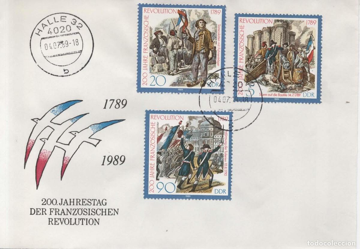 Sellos: ALEMANIA DDR FDC HALLE REVOLUCION FRANCESA FRENCH REVOLUTION