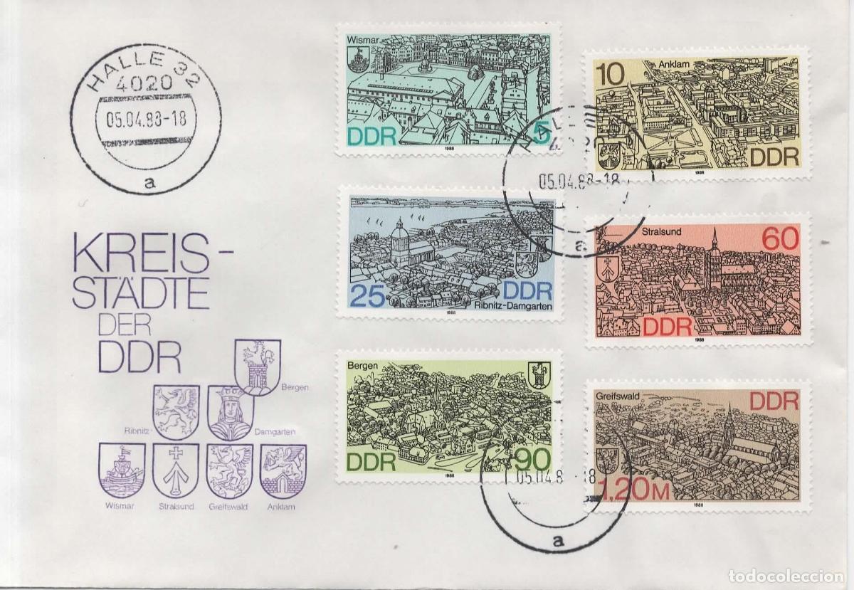 Sellos: ALEMANIA DDR FDC HALLE CIUDADES