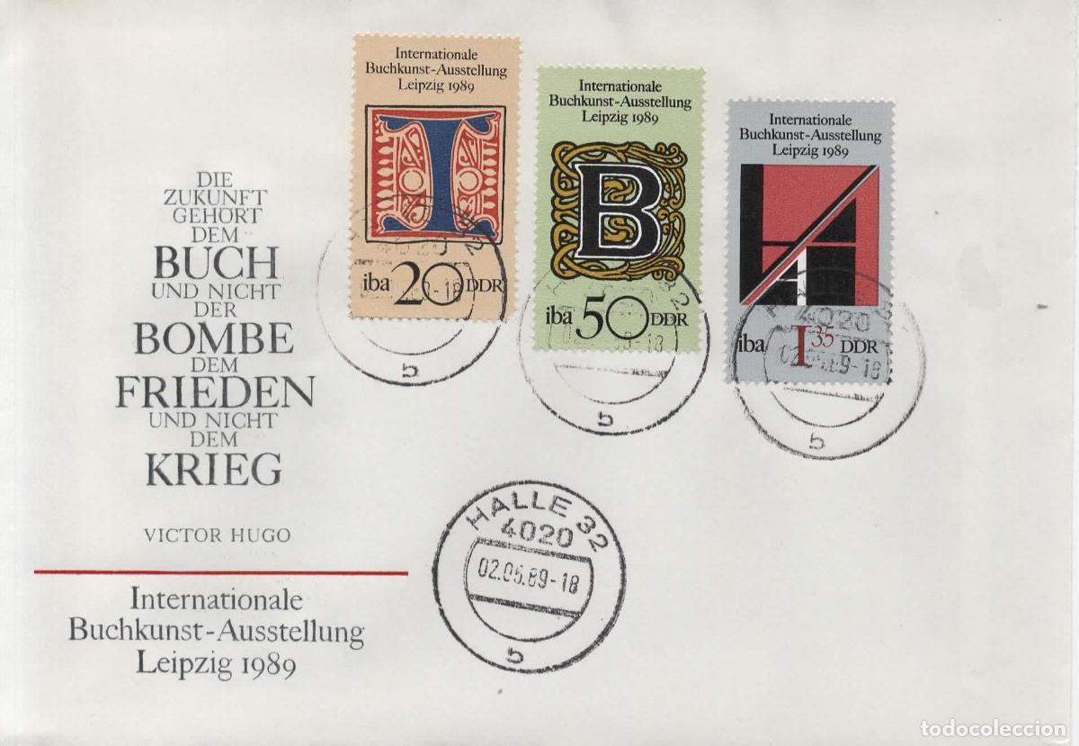 Sellos: ALEMANIA DDR FDC HALLE ARTE TIPOGRAFIA LETRAS