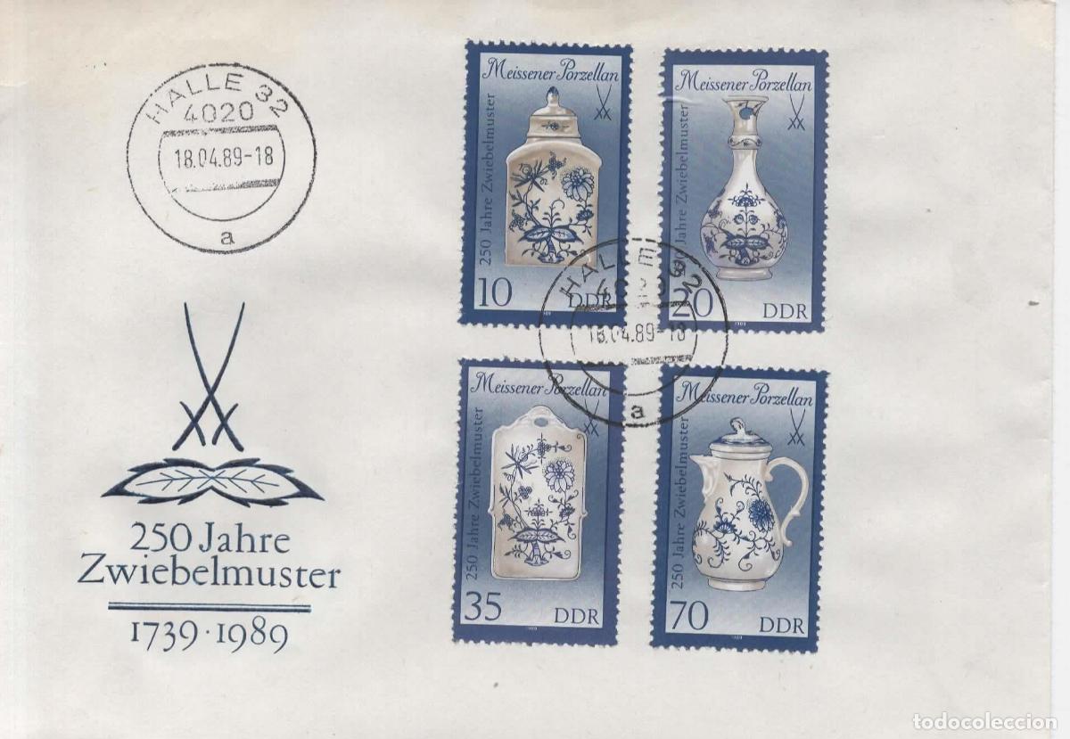 Sellos: ALEMANIA DDR FDC HALLE PORCELANA ARTESANIA