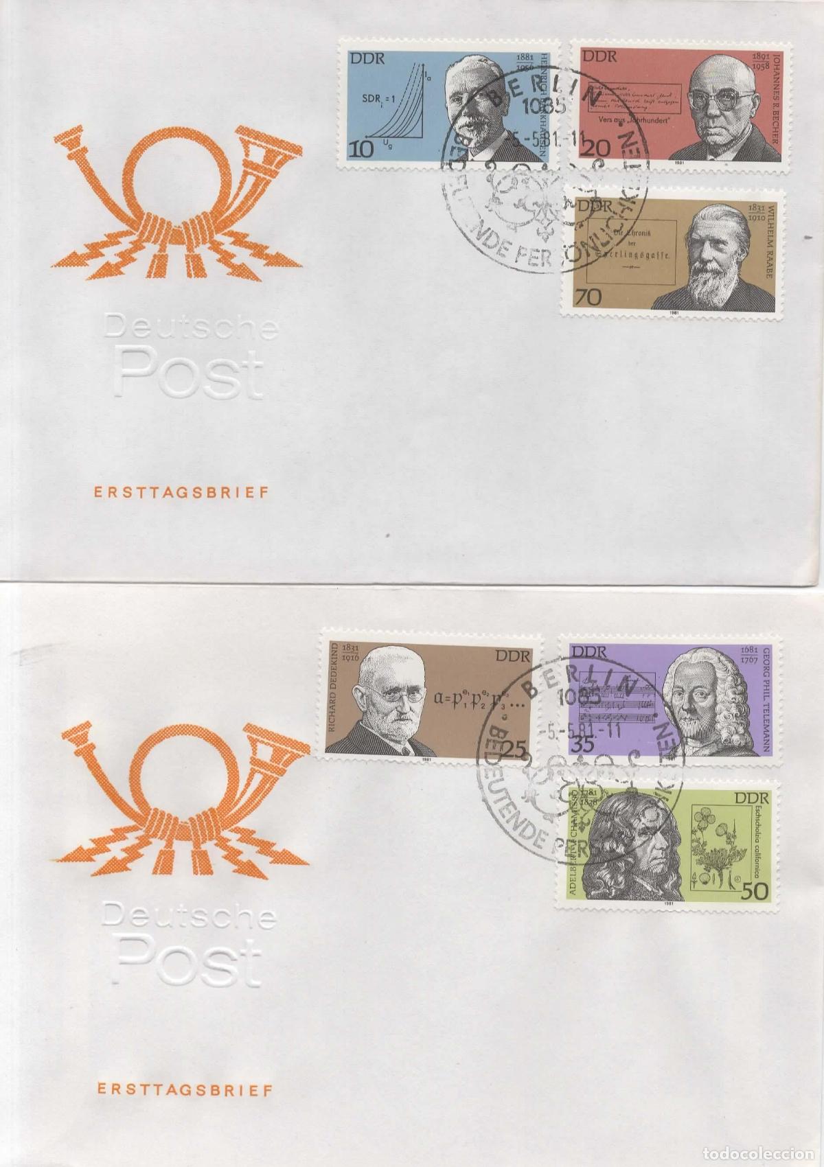 Sellos: ALEMANIA DDR FDC BERLIN PERSONAJES CIENCIA ARTE