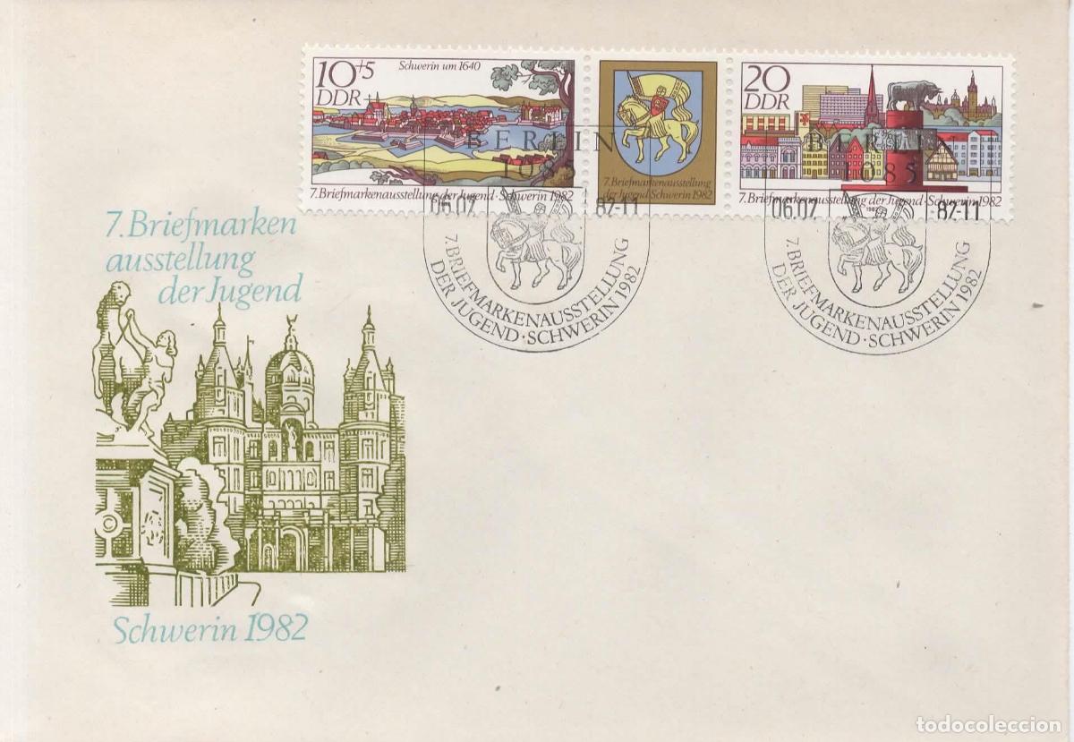 Sellos: ALEMANIA DDR FDC BERLIN SCHWERIN EXPOSICION DE LA JUVENTUD
