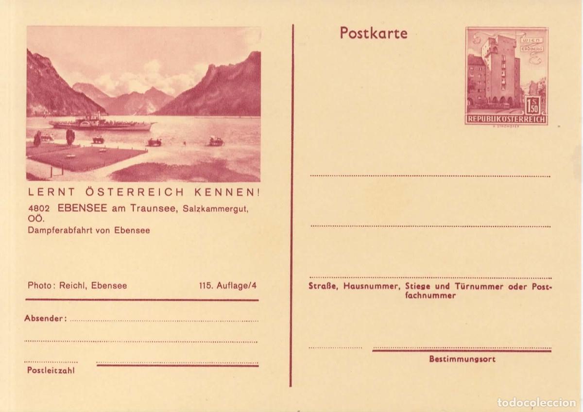 Sellos: AUSTRIA ENTERO POSTAL EBENSEE TELEFERICO CABLE CAR SAUNA