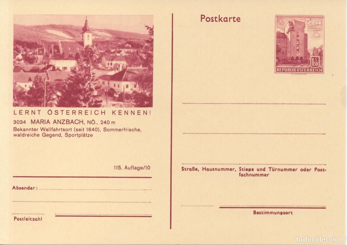 Sellos: AUSTRIA ENTERO POSTAL MARIA ANZBACH ARQUITECTURA