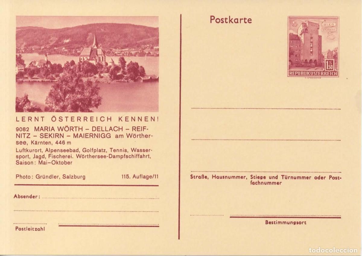 Sellos: AUSTRIA ENTERO POSTAL MARIA WORTH GOLF TENNIS TIRO SHOOTING ARQUITECTURA