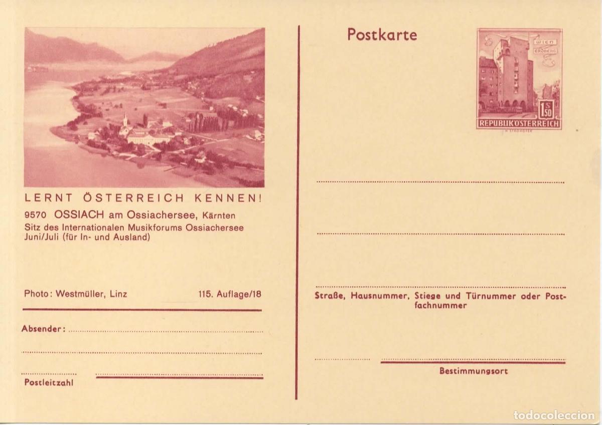 Sellos: AUSTRIA ENTERO POSTAL OSSIACH LAGO LAKE