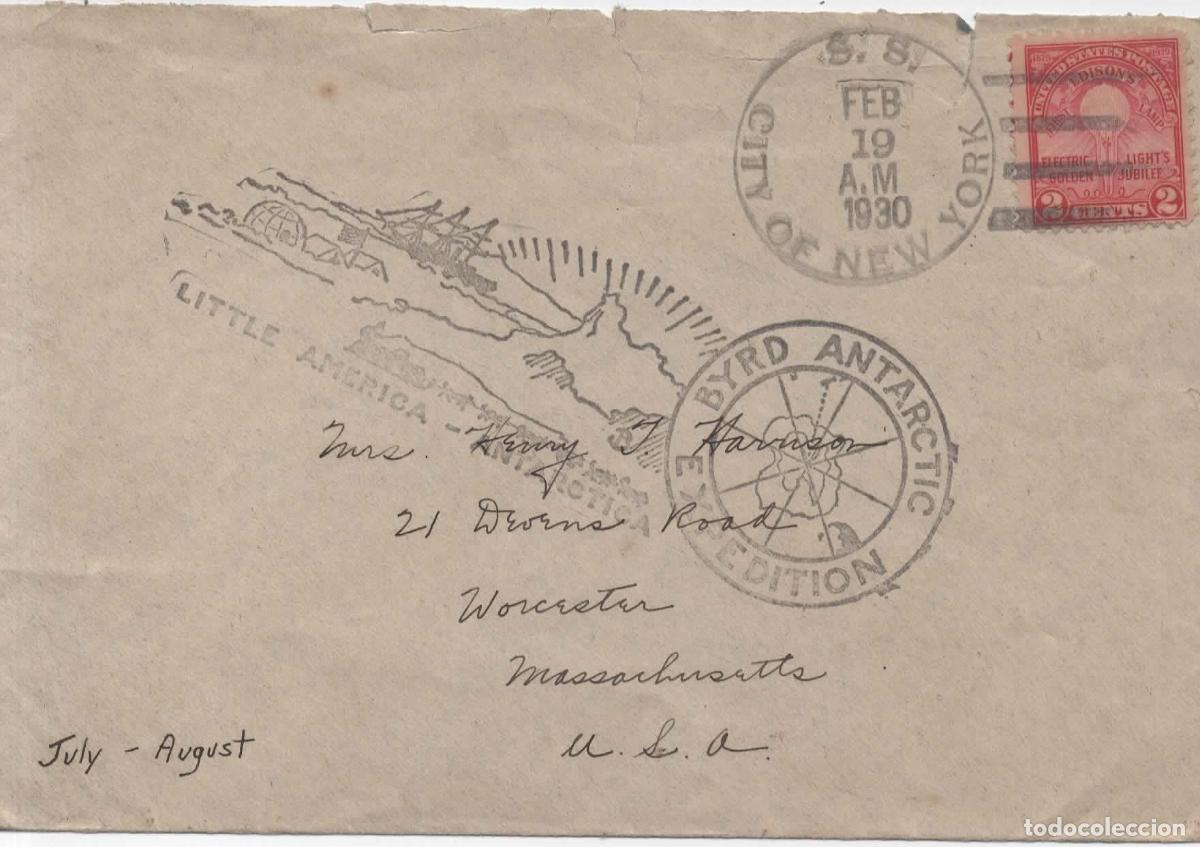 Sellos: ANTARTIDA ANTARCTIC ESTADOS UNIDOS EXPEDICION BYRD 1930 SS CITY OF NEW YORK LITTLE AMERICA