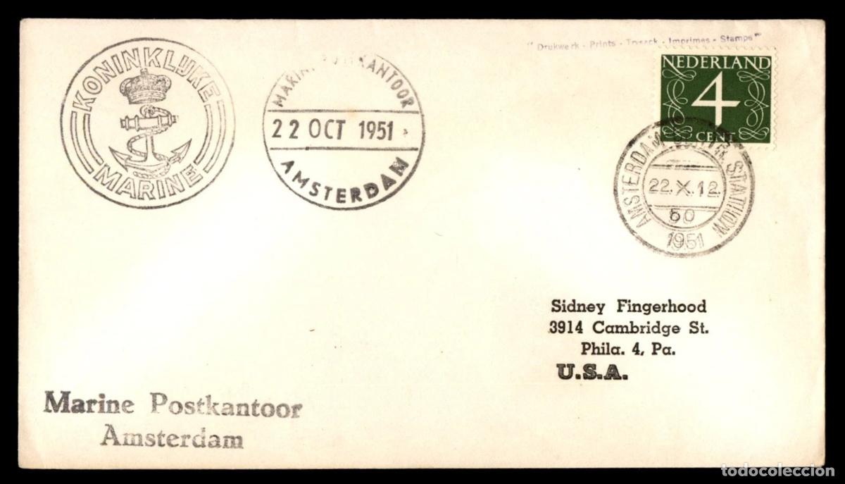 Sellos: HOLANDA CC 1951 PAQUEBO MARINE POSTKANTOOR KONINKLUKE MARINE ARMADA