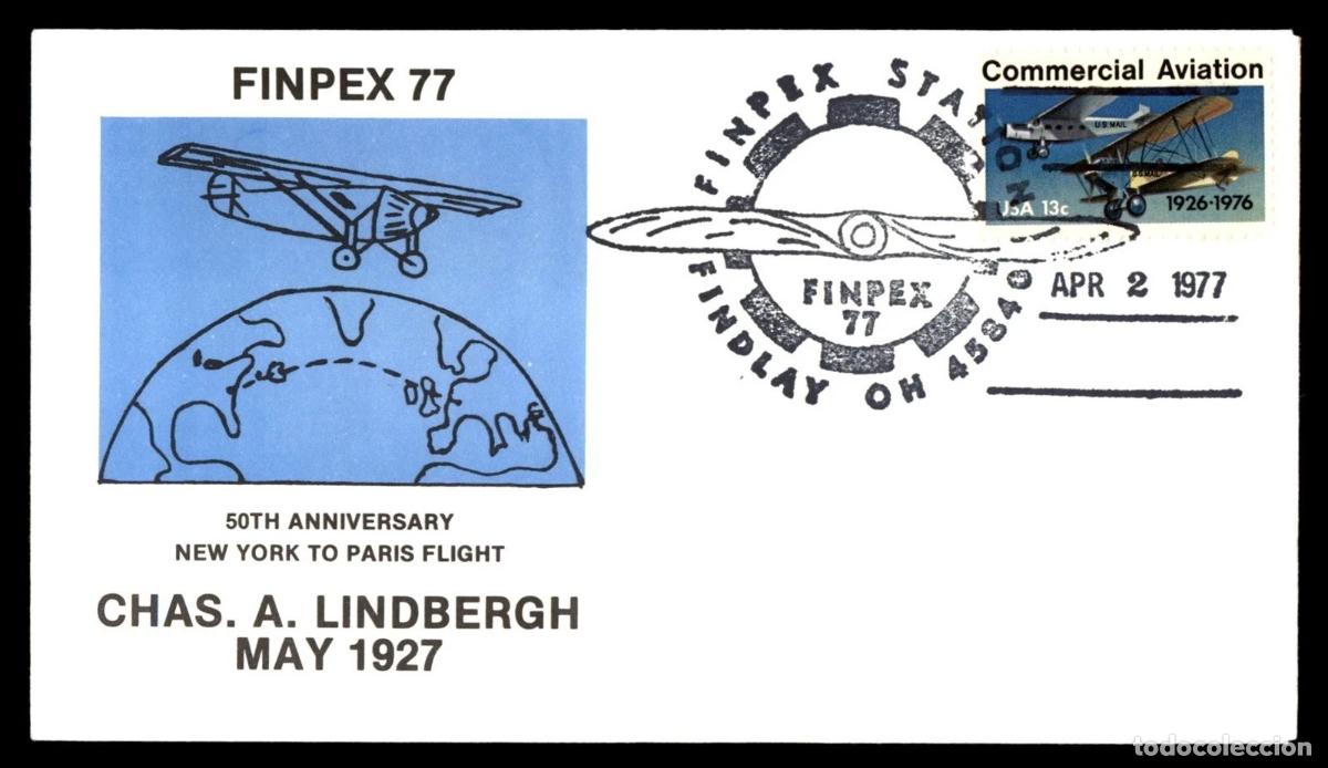 Sellos: ESTADOS UNIDOS USA FINDLAY 1977 CHARLES LINDBERGH AVIACION ACION PLANE